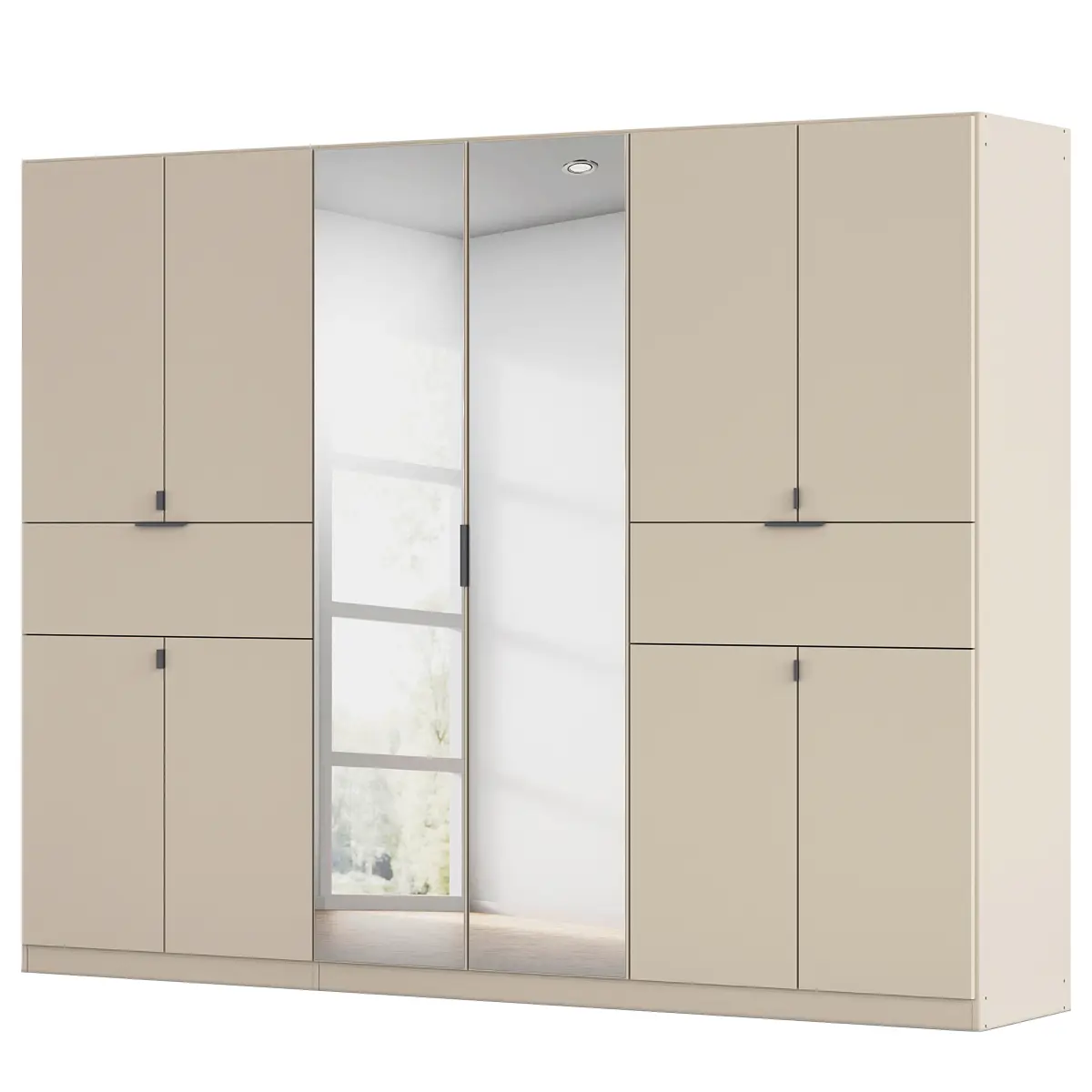 rauch Blue Drehtürenschrank Ticao mit Spiegel 271cm Beige/Champagner