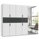 Drehtürenschrank Digit Typ B 270cm Schwarz/Weiß/Weiß/Graphit