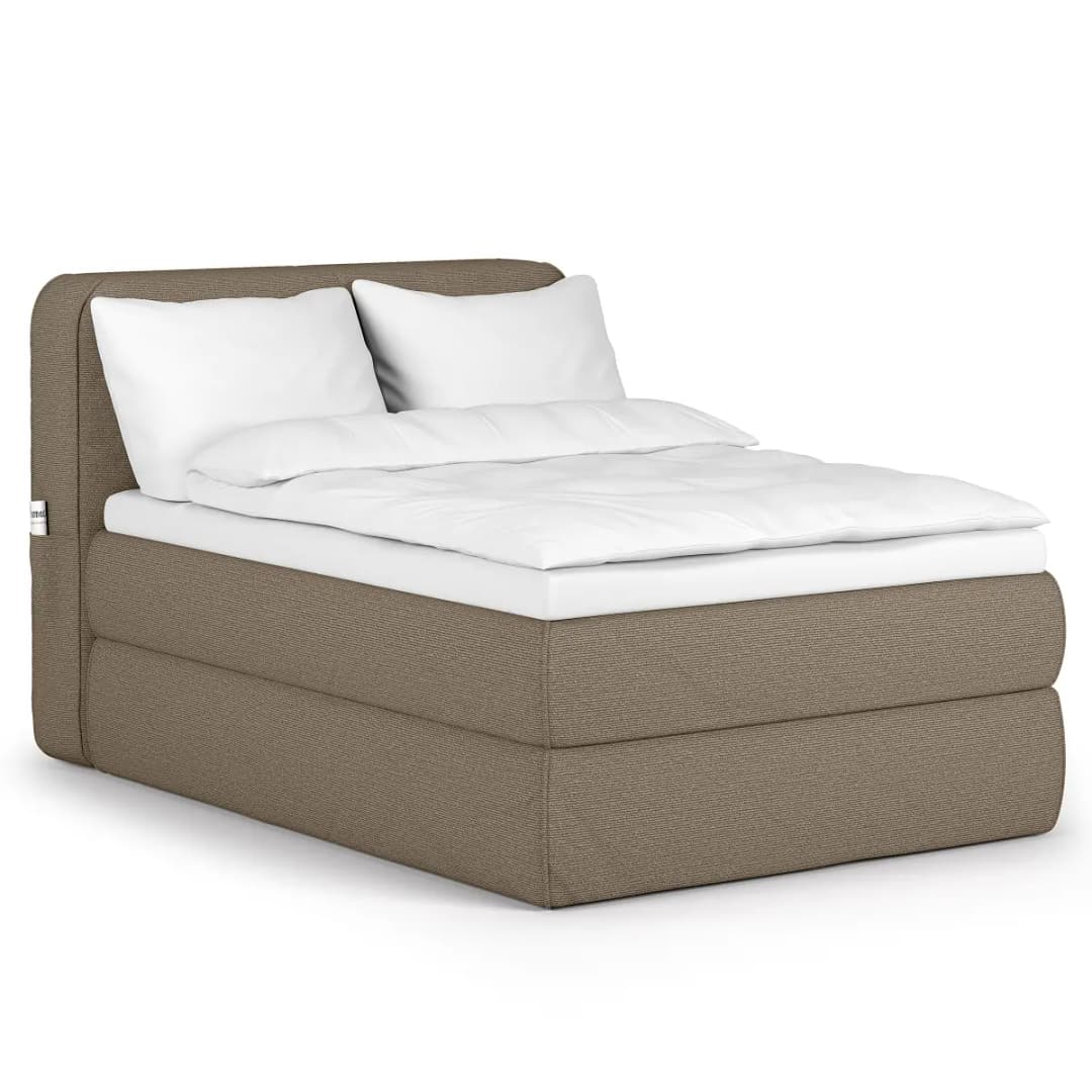 Premium Boxspringbett 160 x 200cm Bouclé Stoff Piana Braun H2