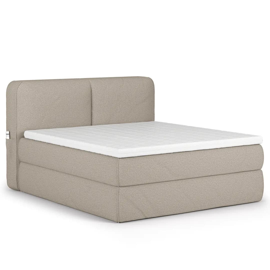 Premium Boxspringbett 200 x 200cm Bouclé Stoff Piana Beige H2