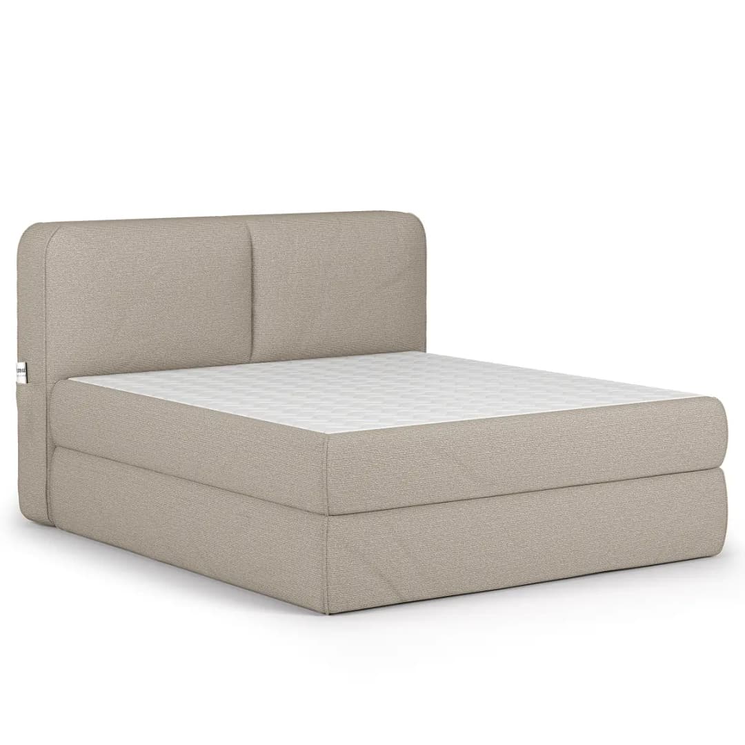 Premium Boxspringbett 200 x 200cm Bouclé Stoff Piana Beige H2