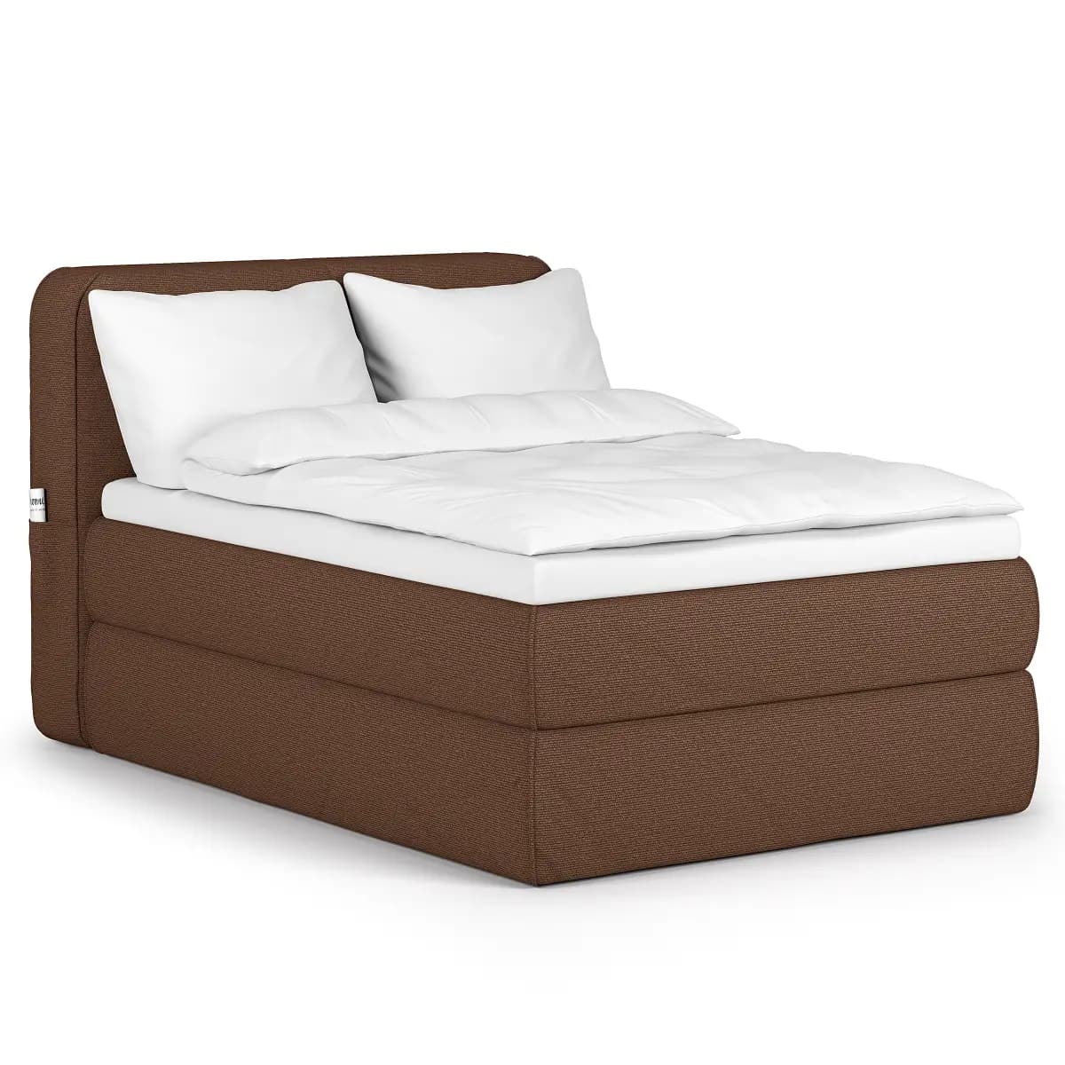 Premium Boxspringbett 160 x 200cm Bouclé Stoff Piana Braun H3