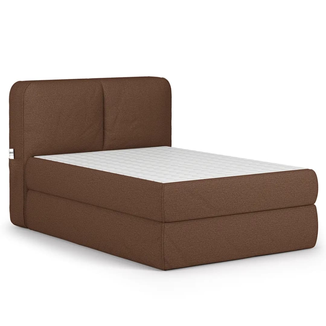 Premium Boxspringbett 160 x 200cm Bouclé Stoff Piana Braun H3