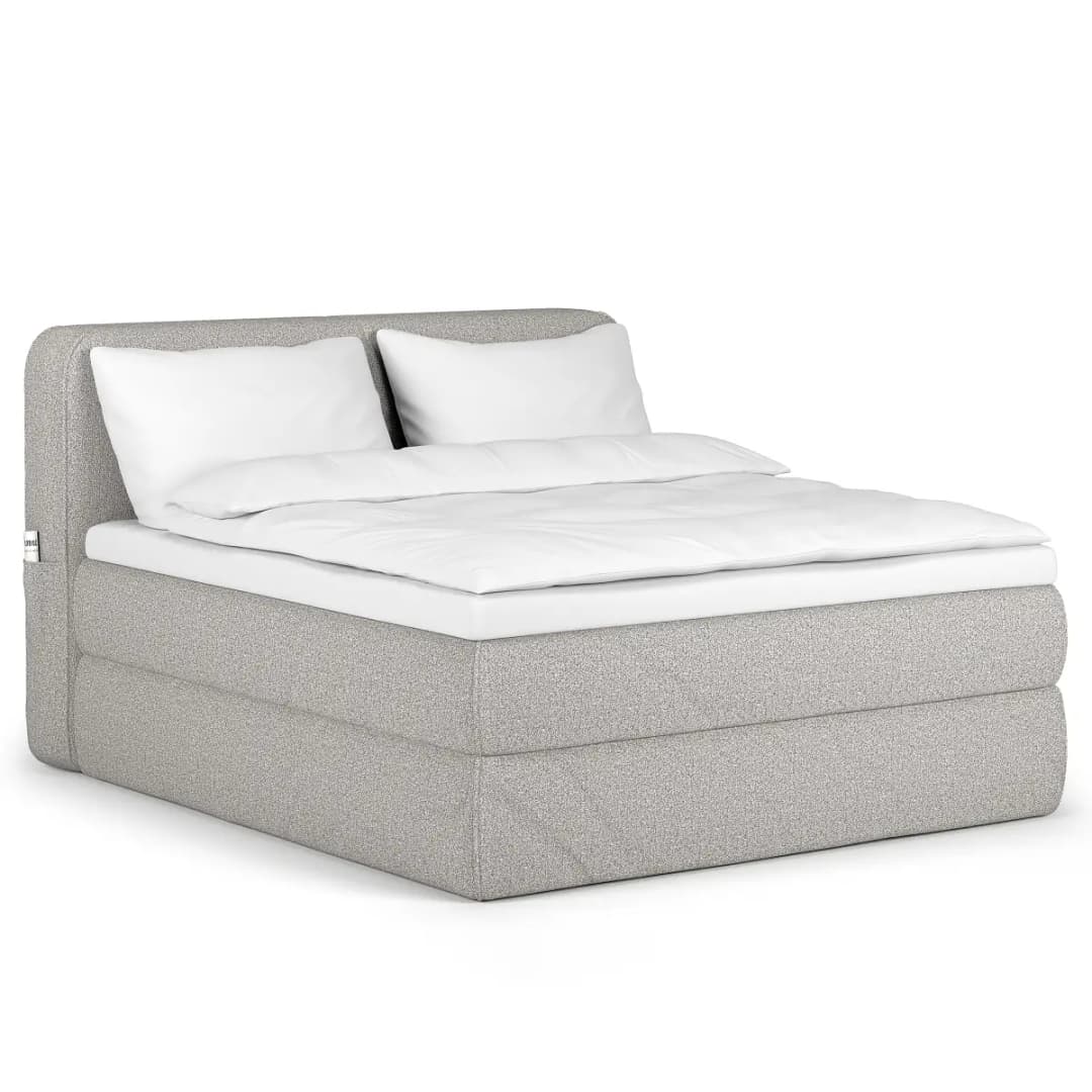 Premium Boxspringbett 200 x 200cm Strukturstoff Purna | Grau