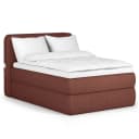Premium Boxspringbett 140 x 200cm Webstoff Wiam Rot/Braun H2 /