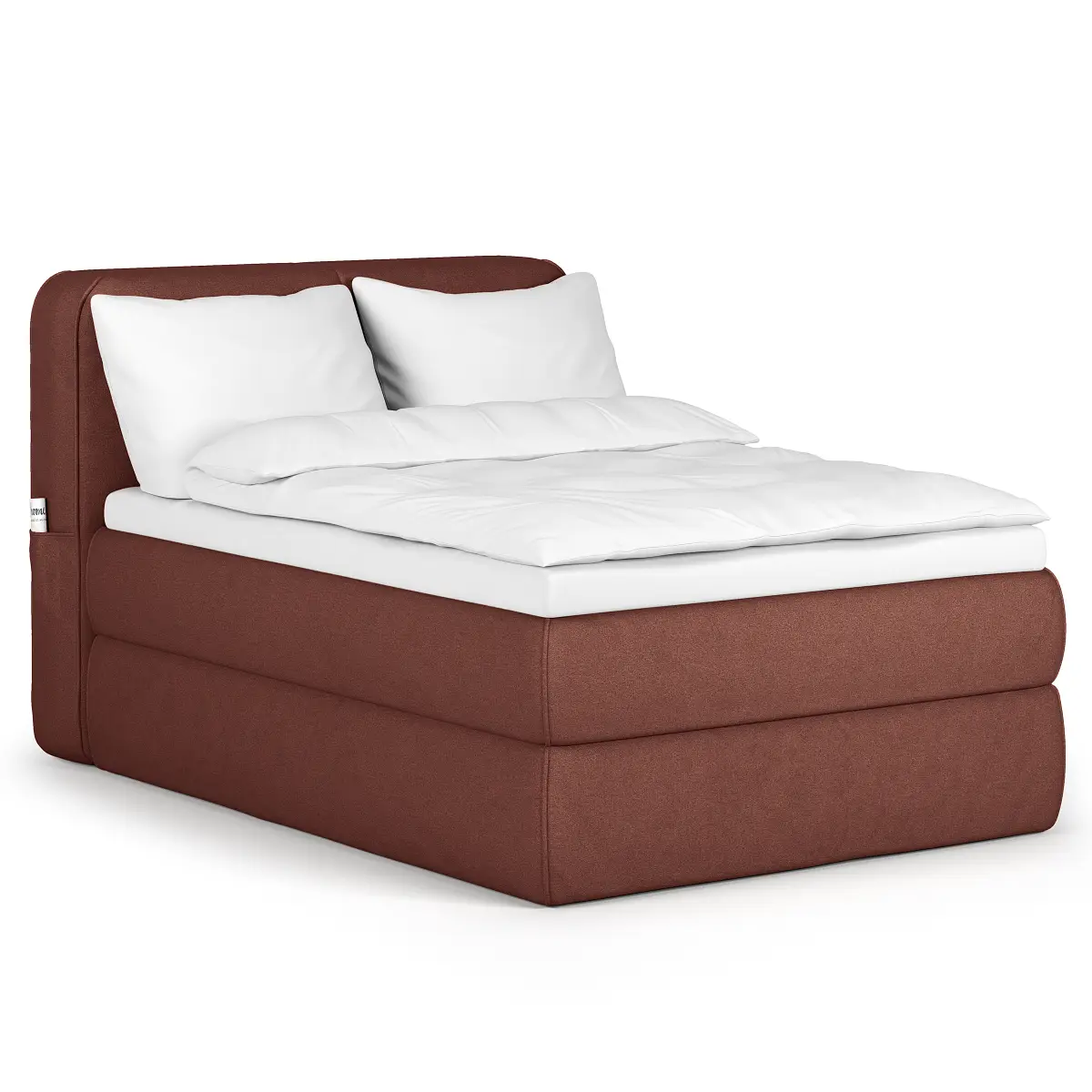 Premium Boxspringbett 140 x 200cm Webstoff Wiam Rot/Braun H2 /