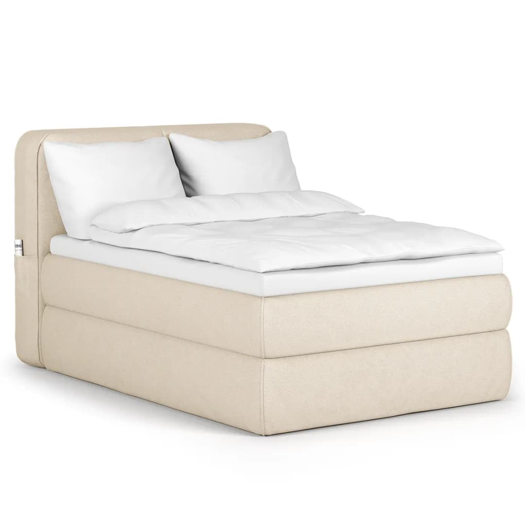 Premium Boxspringbett 160 x 200cm Webstoff Wiam Beige H3 / H4