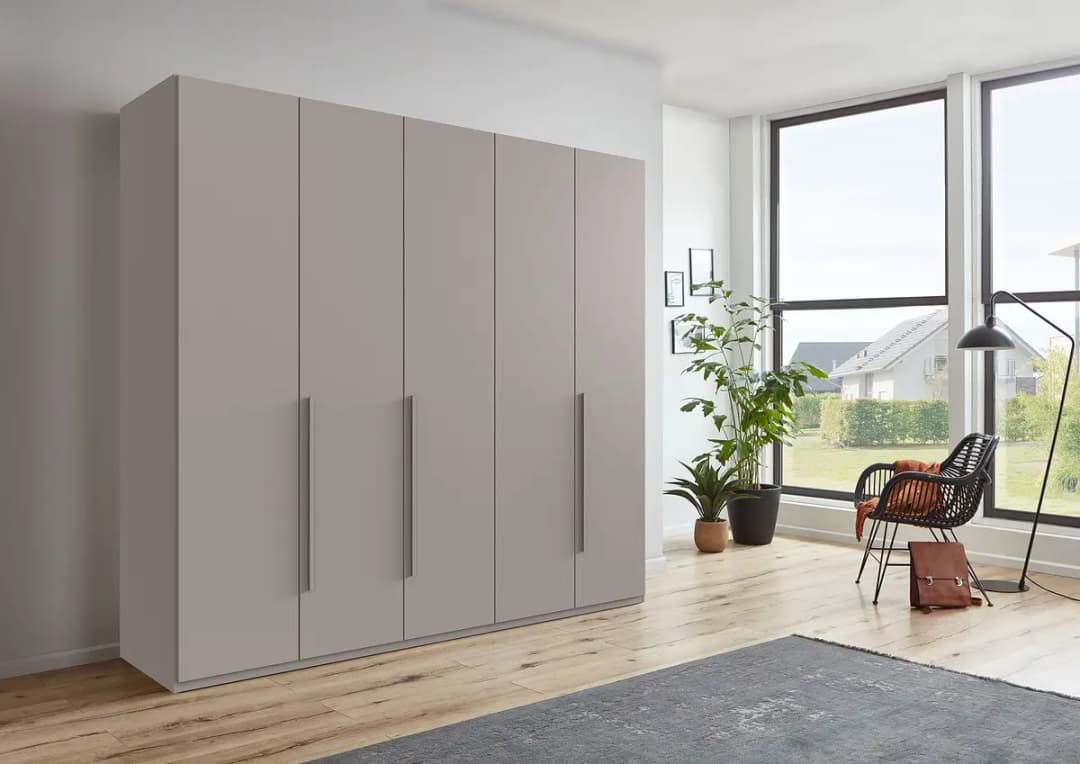 Drehtürenschrank London 225cm Braun/Grau/Saharagrau Basic Grau | Braun