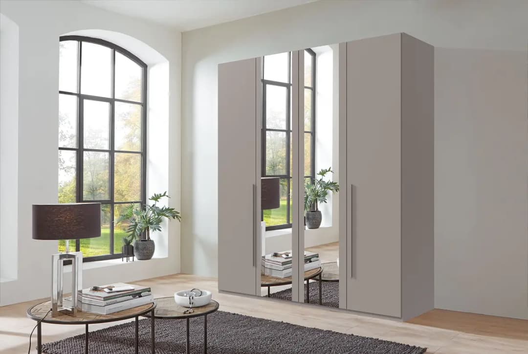 Drehtürenschrank London mit Spiegel 180cm | Mehrfarbig