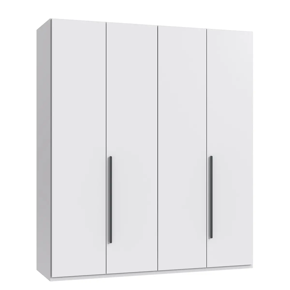 Drehtürenschrank London 180cm Weiß/Weiß Comfort Schwarz | Weiß