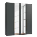 Wimex Drehtürenschrank London mit Spiegel 180cm Grau/Graphit Comfort