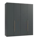 Drehtürenschrank London 180cm Grau/Graphit Basic Braun | Grau