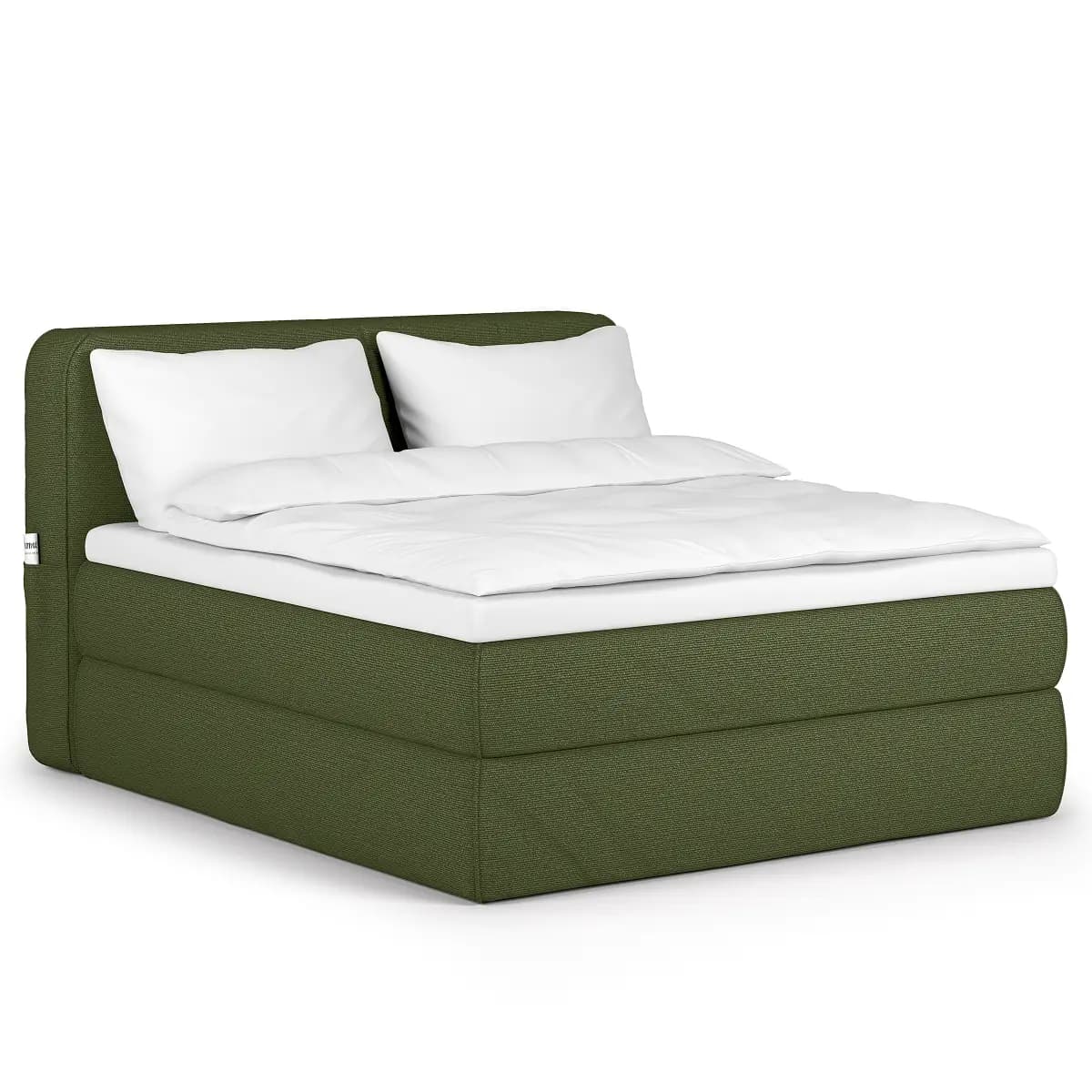 Premium Boxspringbett 180 x 200cm Bouclé Stoff Piana Grün H3 /