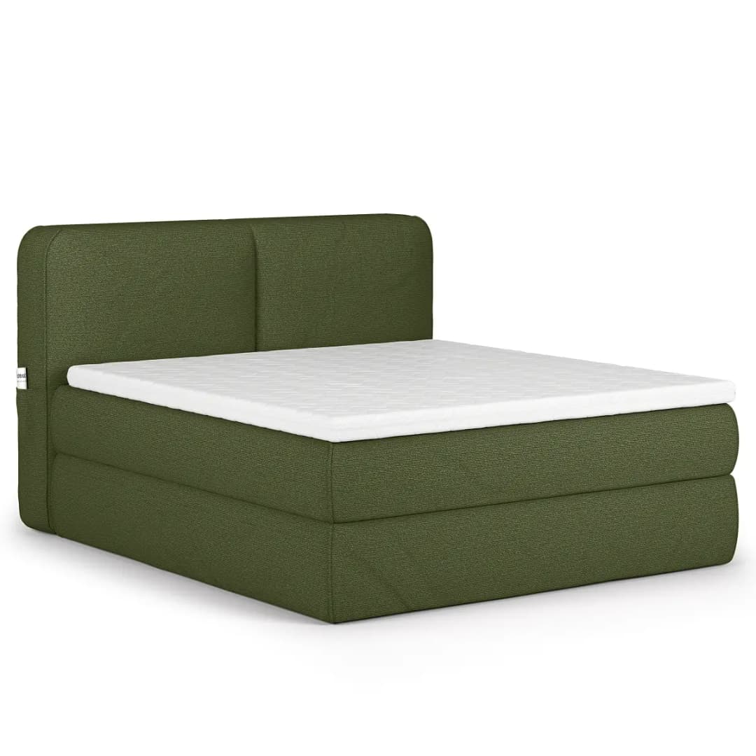 Premium Boxspringbett 180 x 200cm Bouclé Stoff Piana Grün H3 /