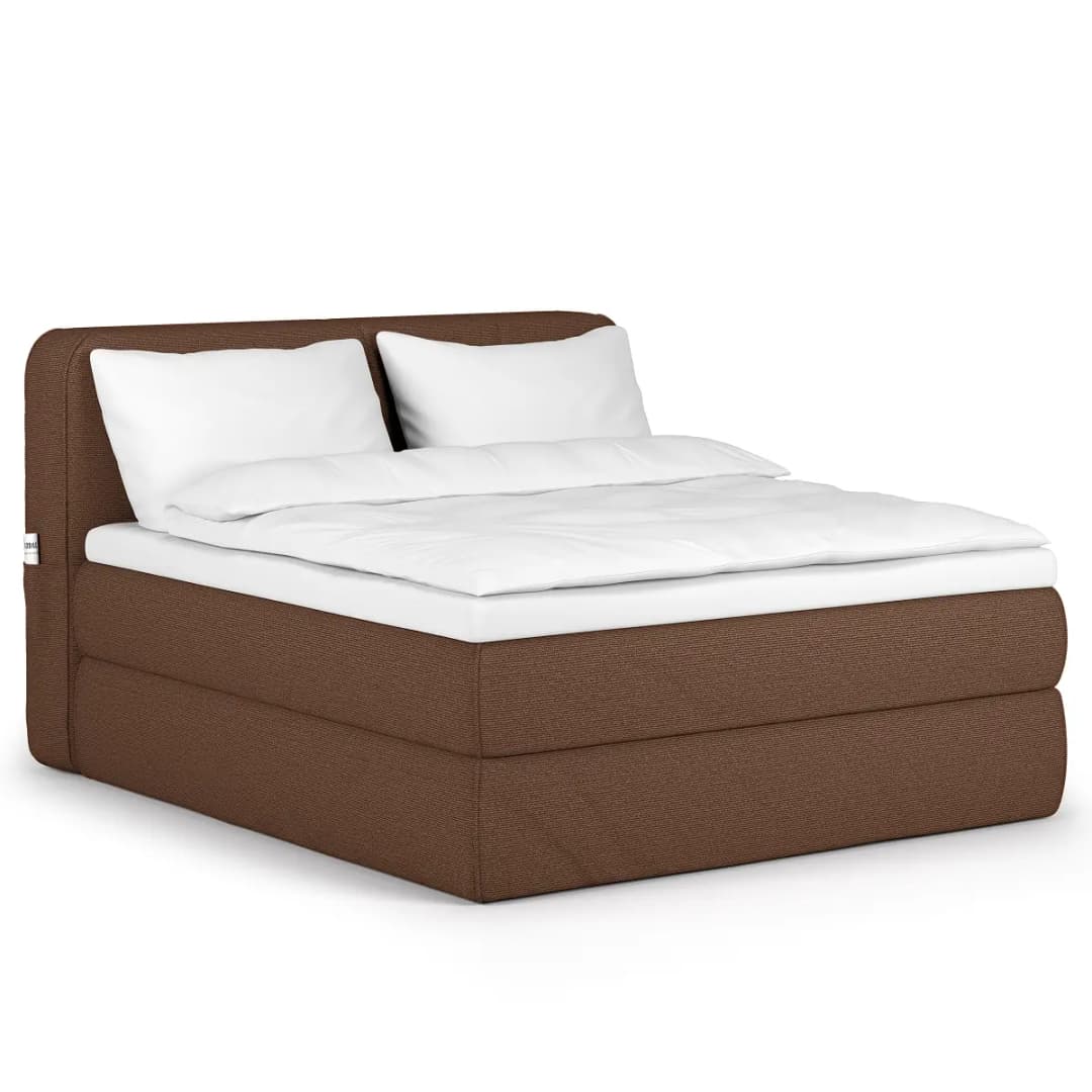 Premium Boxspringbett QUEENS 200x200cm Braun | Braun