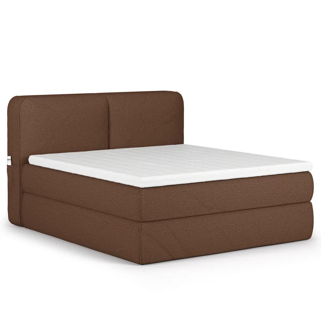 Premium Boxspringbett QUEENS 200x200cm Braun | Braun