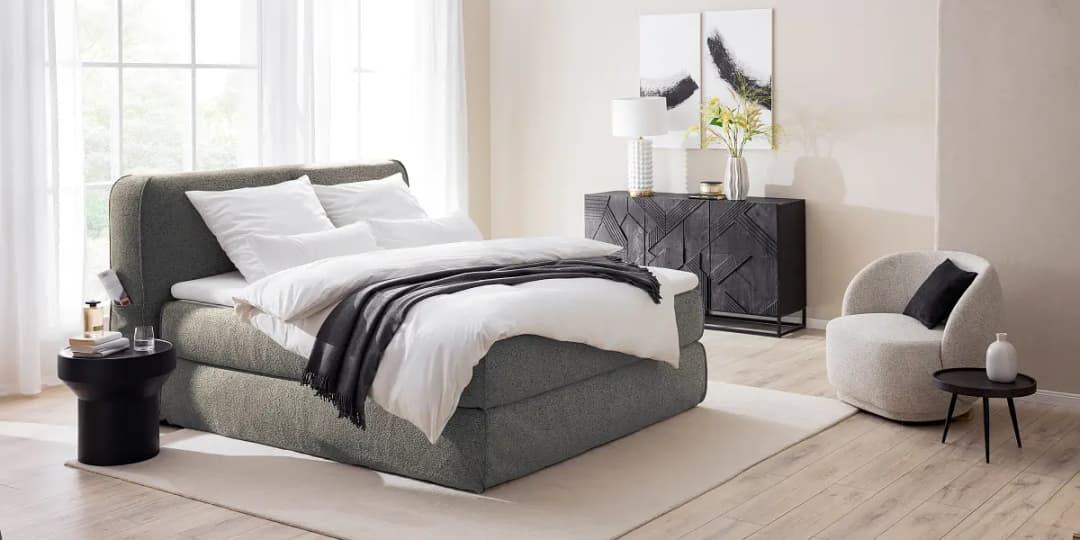 Studio Copenhagen Premium Boxspringbett QUEENS 140x200cm | Mehrfarbig