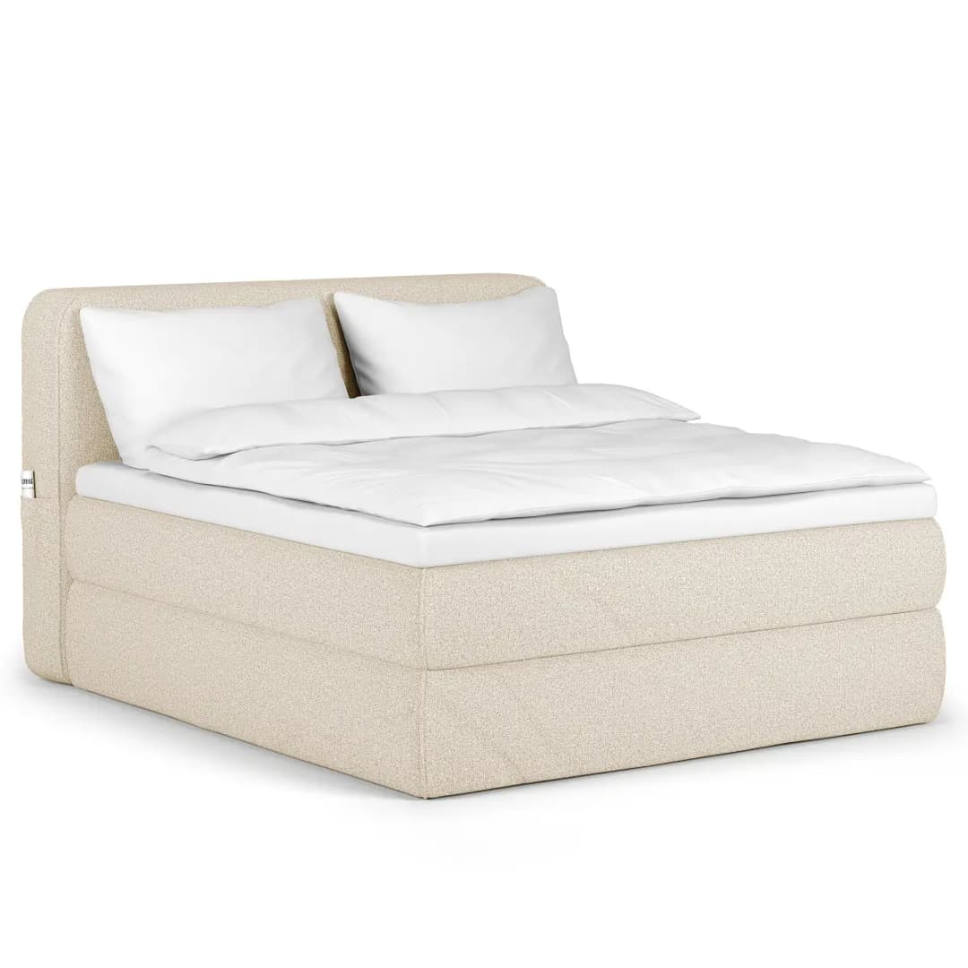 Premium Boxspringbett 180 x 200cm Strukturstoff Purna | Beige