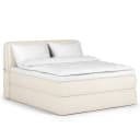 Premium Boxspringbett 200 x 200cm Webstoff Wiam Weiß H2 / H3