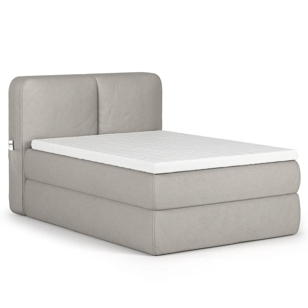 Premium Boxspringbett 160 x 200cm Webstoff Wiam Grau H3 / H4