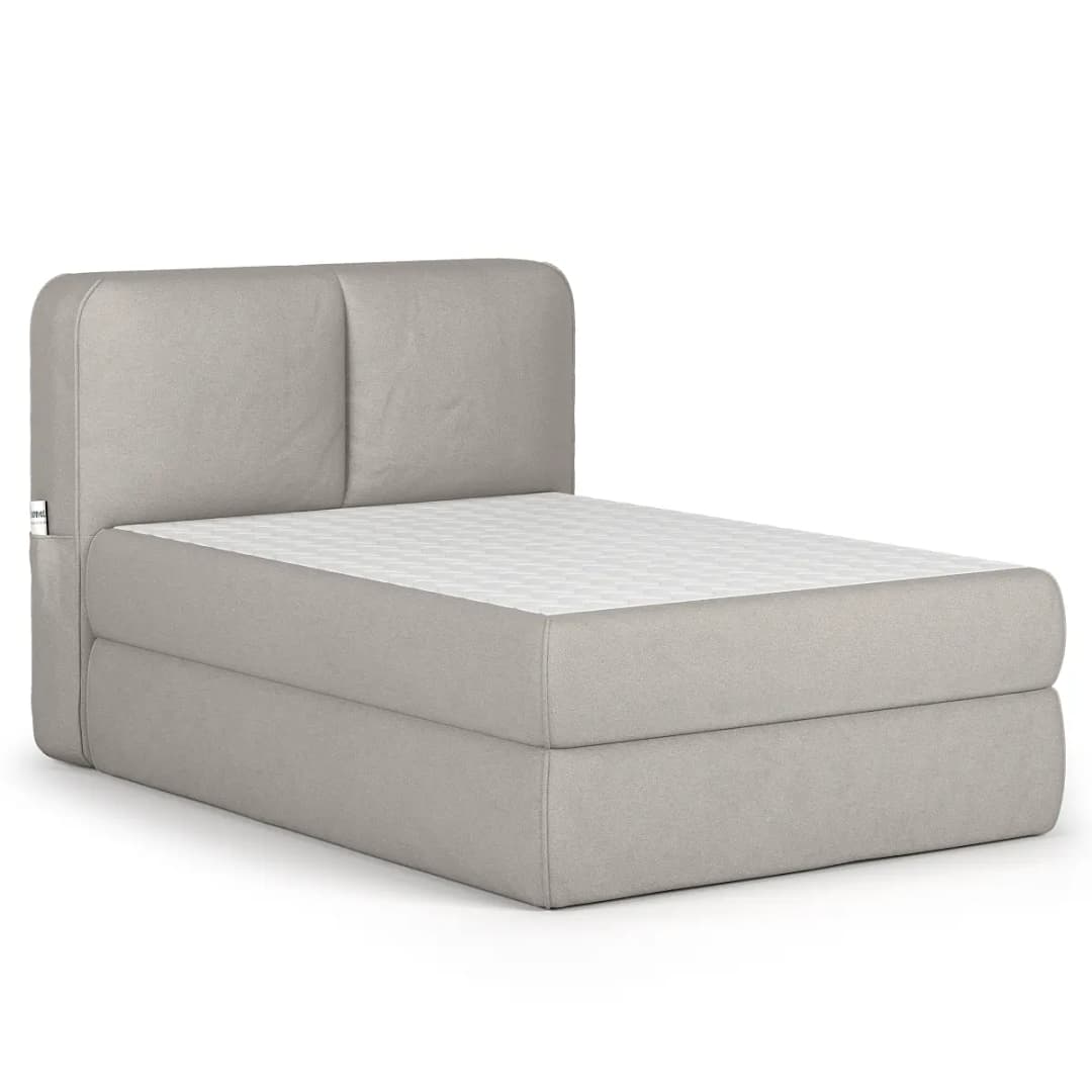 Premium Boxspringbett 160 x 200cm Webstoff Wiam Grau H3 / H4