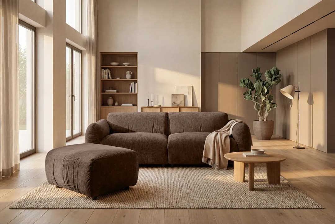 2,5-Sitzer Sofa Braun Chenille Edina | Braun