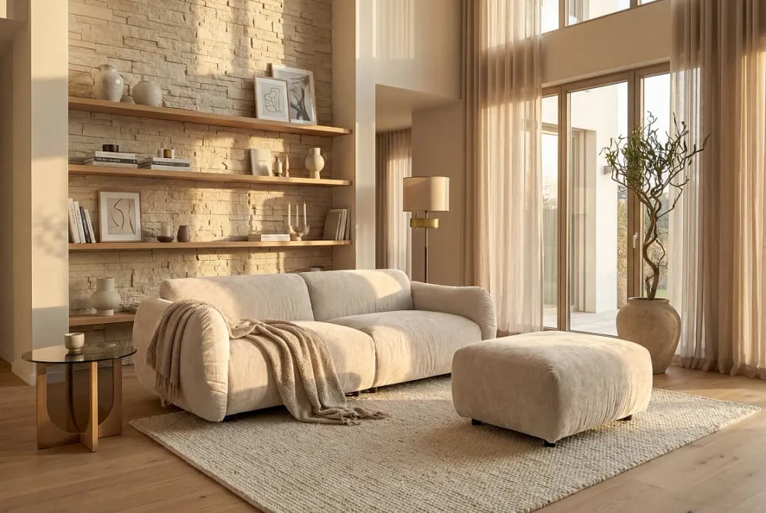 Studio Copenhagen Polsterhocker Edina | Beige