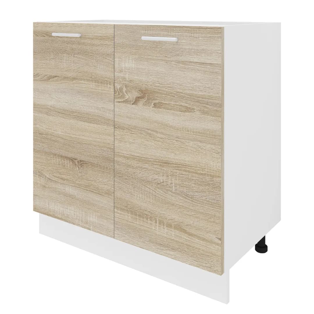Unterschrank Esilo 80cm Weiß/Eiche Sonoma Dekor/Weiß | Holztöne