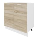 Unterschrank Esilo 80cm Weiß/Eiche Sonoma Dekor/Weiß | Holztöne