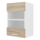 Hängeschrank Esilo mit Glastür 40cm Weiß/Eiche Sonoma Dekor/Weiß