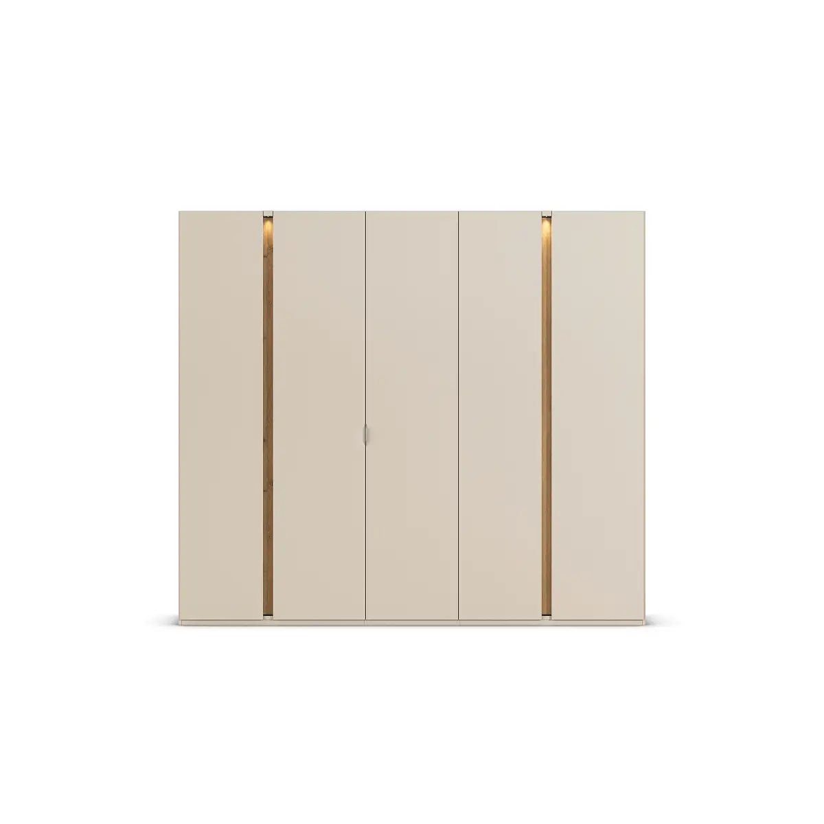 rauch Orange Drehtürenschrank Luana 251cm mit Beleuchtung | Beige