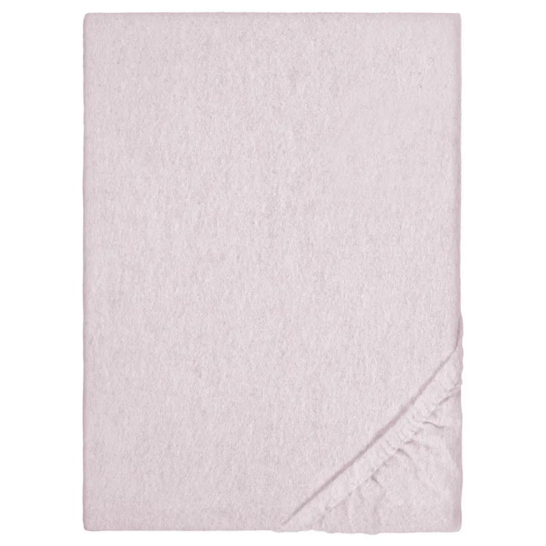 Biberna Flanell-Bettlaken Melange Uni 140 x 200cm Rot/Hellrosa | Rot
