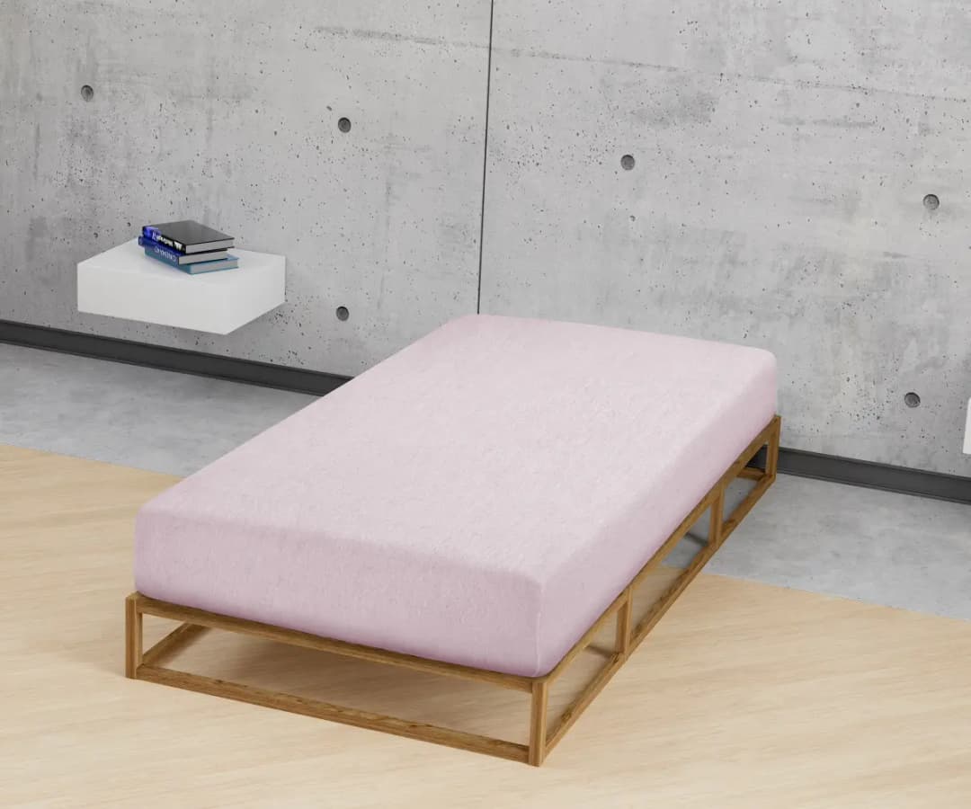 Biberna Flanell-Bettlaken Melange Uni 140 x 200cm Rot/Hellrosa | Rot