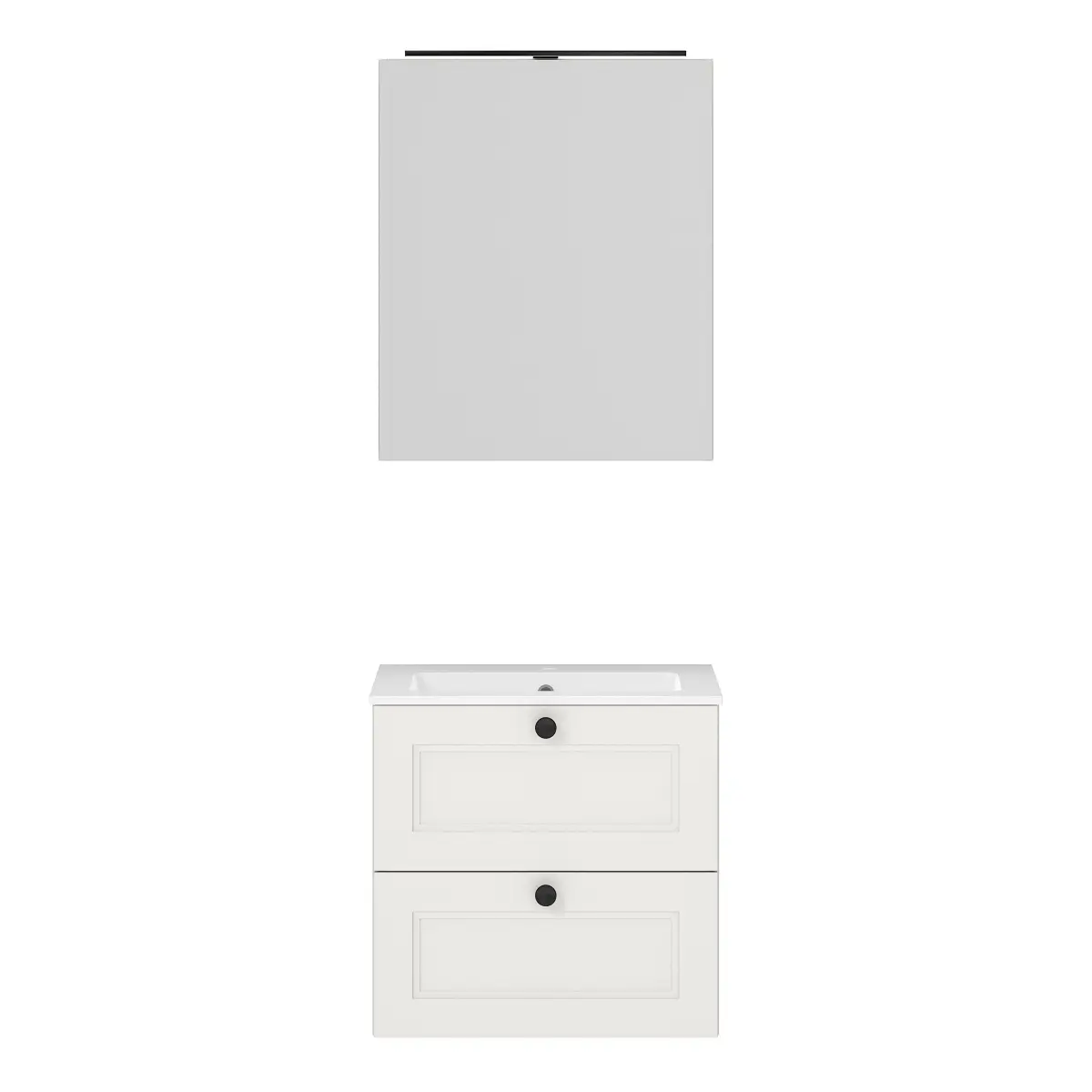 Badset Cascada 2-teilig Kombi G 60cm Weiß/Weiß | Weiß