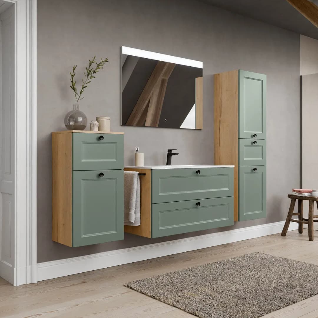 Badset Cascada 4-teilig Kombi F 190cm Grün/Schilfgrün | Grün