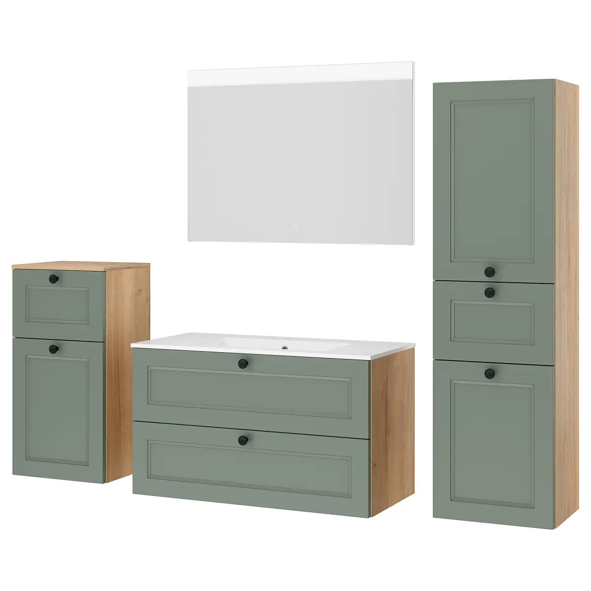 Badset Cascada 4-teilig Kombi F 190cm Grün/Schilfgrün | Grün