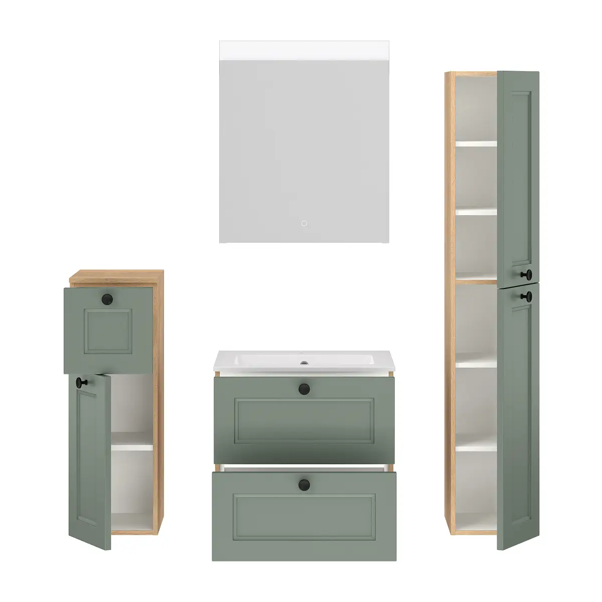 Badset Cascada 4-teilig Kombi F 120cm Grün/Schilfgrün | Grün