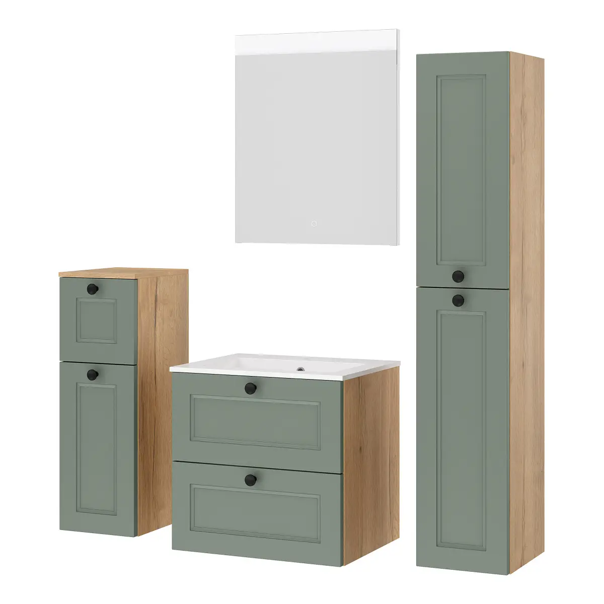 Badset Cascada 4-teilig Kombi F 120cm Grün/Schilfgrün | Grün
