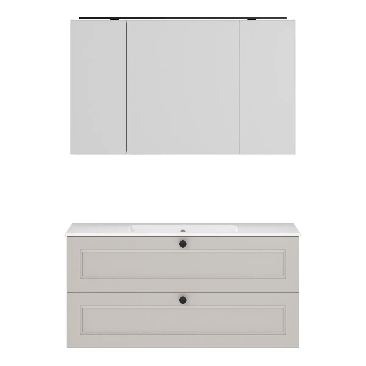 Badset Cascada 2-teilig Kombi G 120cm Grau/Steingrau | Grau