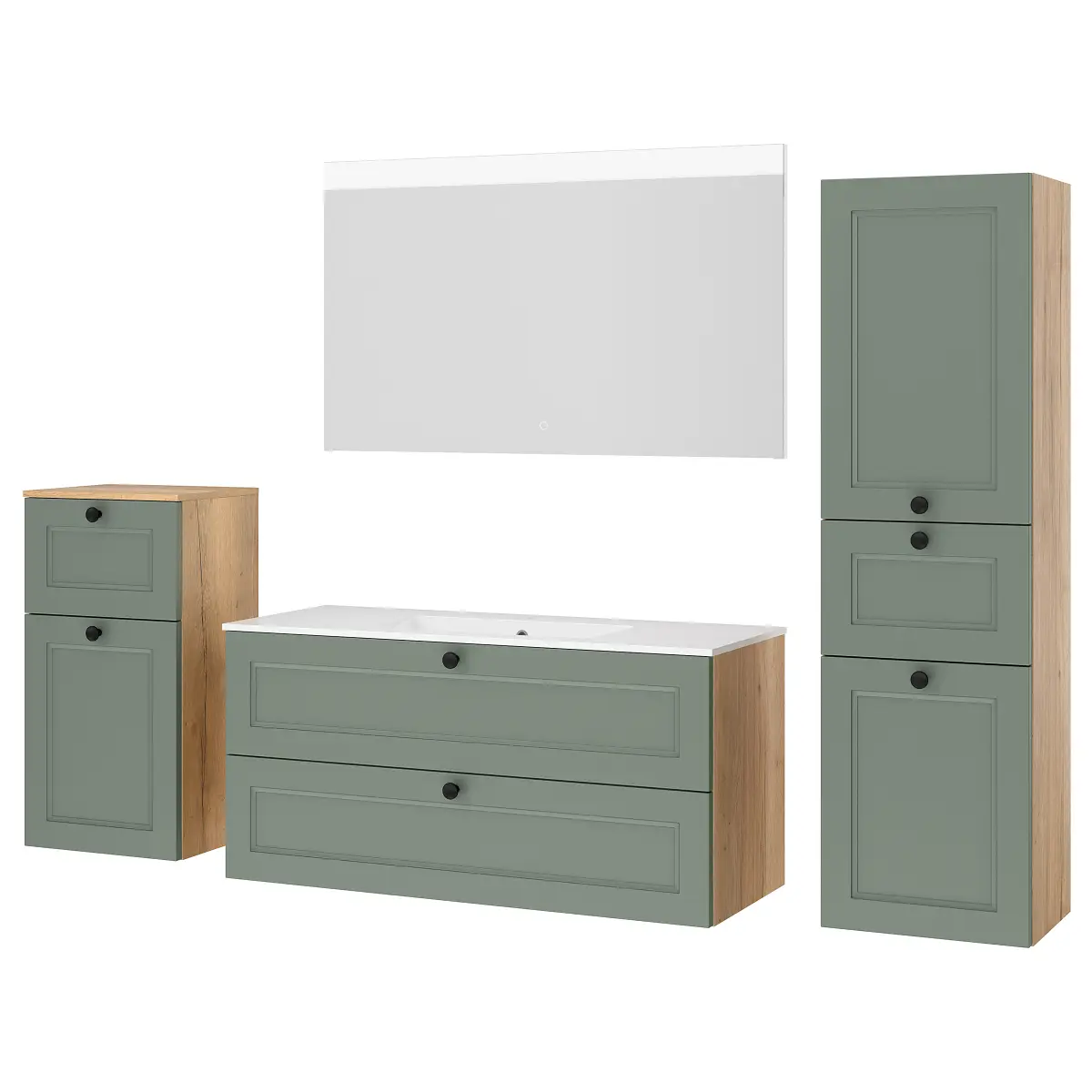 Badset Cascada 4-teilig Kombi F 210cm Grün/Schilfgrün | Grün
