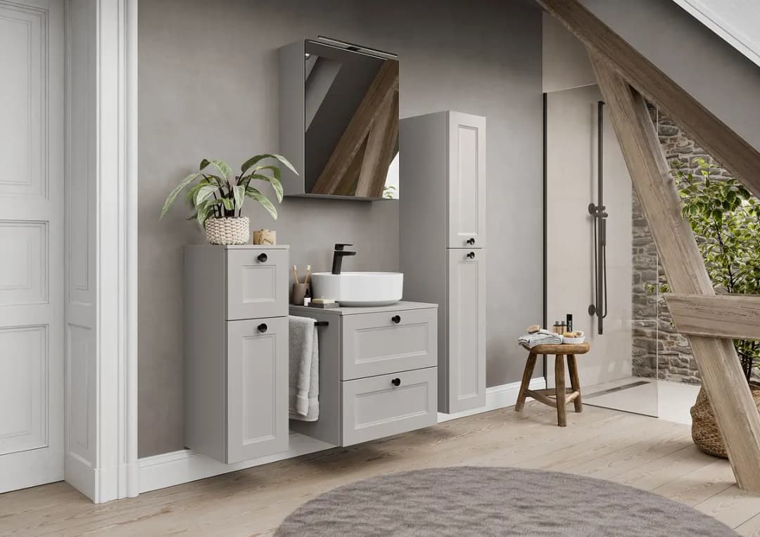 Waschtisch Cascada Typ C 60cm Grau/Steingrau | Grau