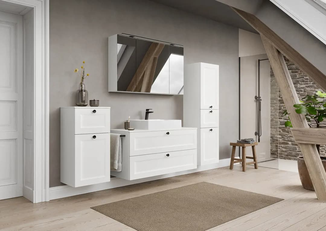 Waschtisch Cascada Typ B 120cm Weiß/Weiß | Weiß