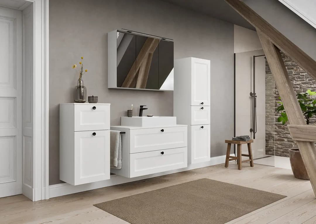 Waschtisch Cascada Typ B 100cm Weiß/Weiß | Weiß