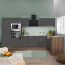 Eck-Küchenzeile Oliver IV 340cm Grau/Grau | Grau