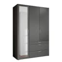 Drehtürenschrank Mohinora 135cm Grau/Graphit | Grau