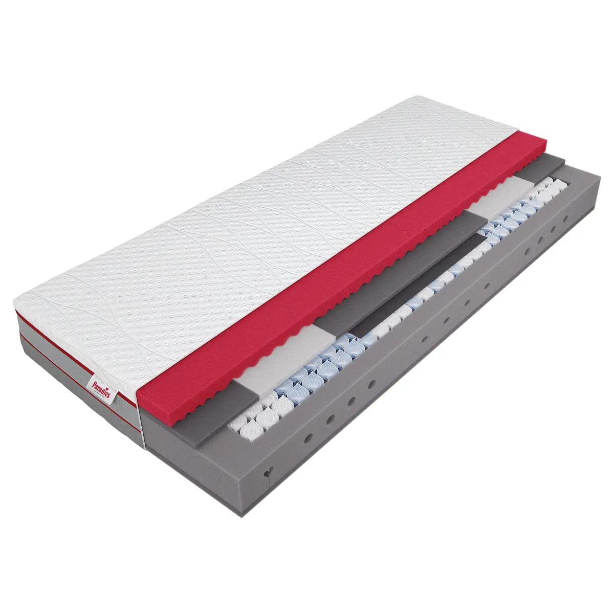 Taschenfederkernmatratze Paradies 80 x 200cm H2 Doppeltuch Weiß