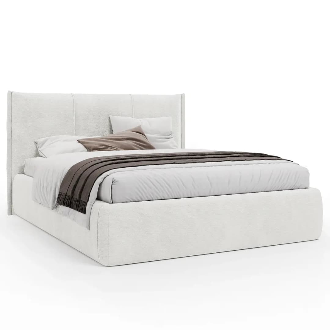 Polsterbett 140 x 200cm Chenille Vinca Beige | Beige