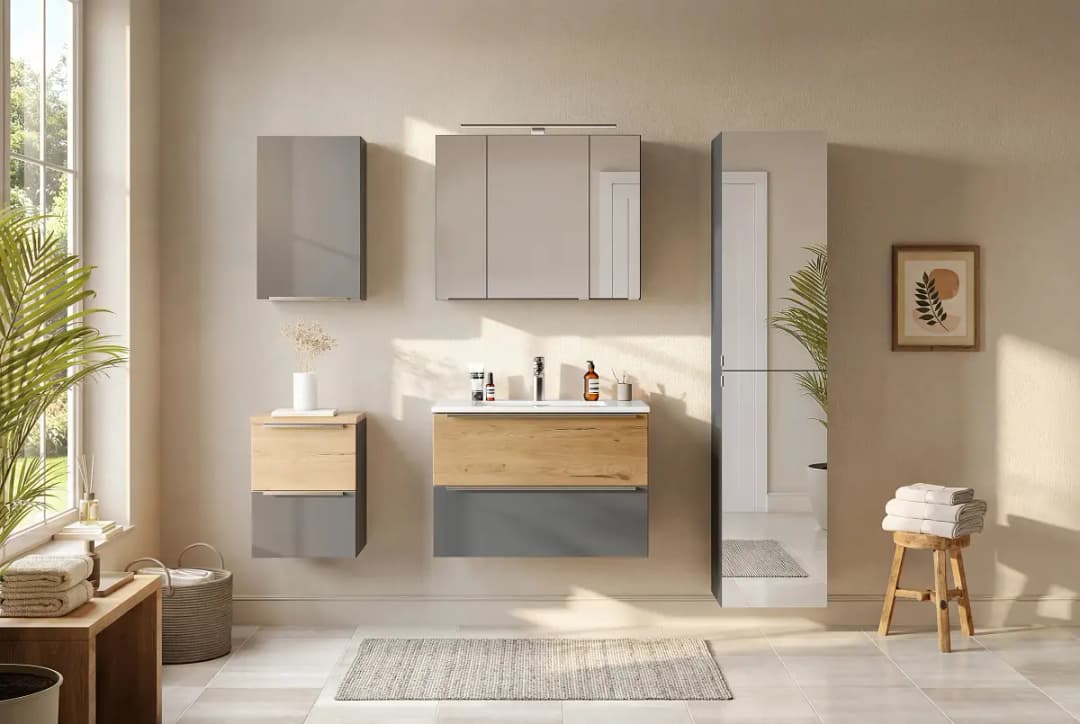 loftscape Hochschrank Spiegelfront | Grau