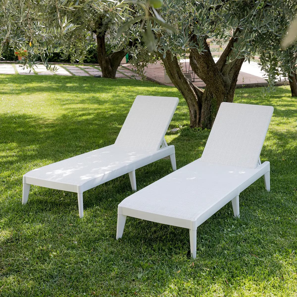 Verstellbare Gartenliege Sirolo Typ A | Weiß