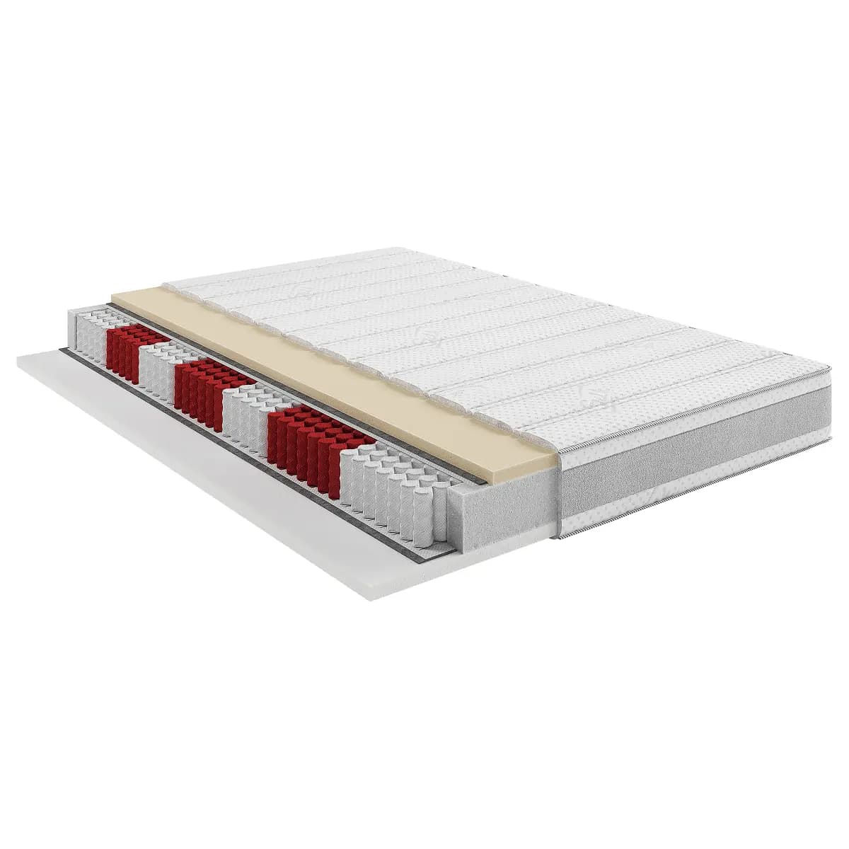 loftscape Tonnentaschenfederkernmatratze 200 x 200cm Grau/Weiß | Grau